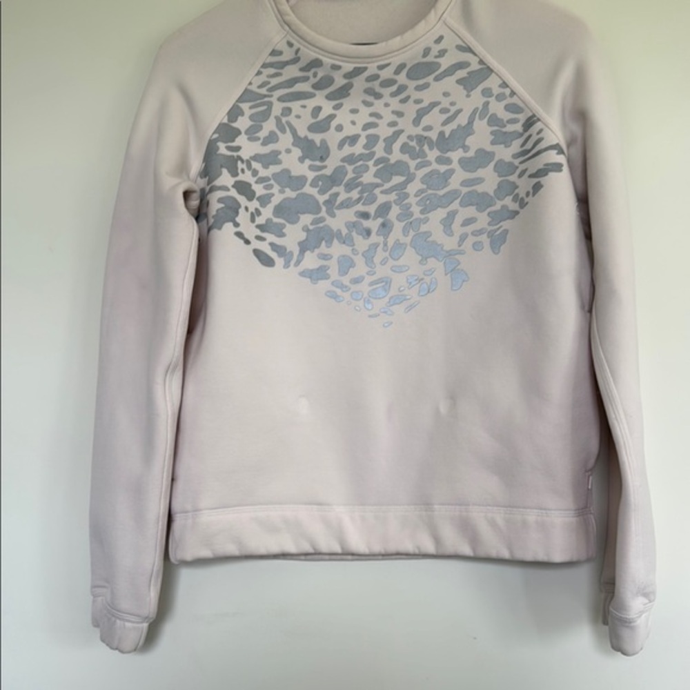 Lululemon Light Pink Sweatshirt with Gray Leopard Print